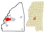 Rankin County Mississippi Incorporated and Unincorporated areas Pearl Highlighted